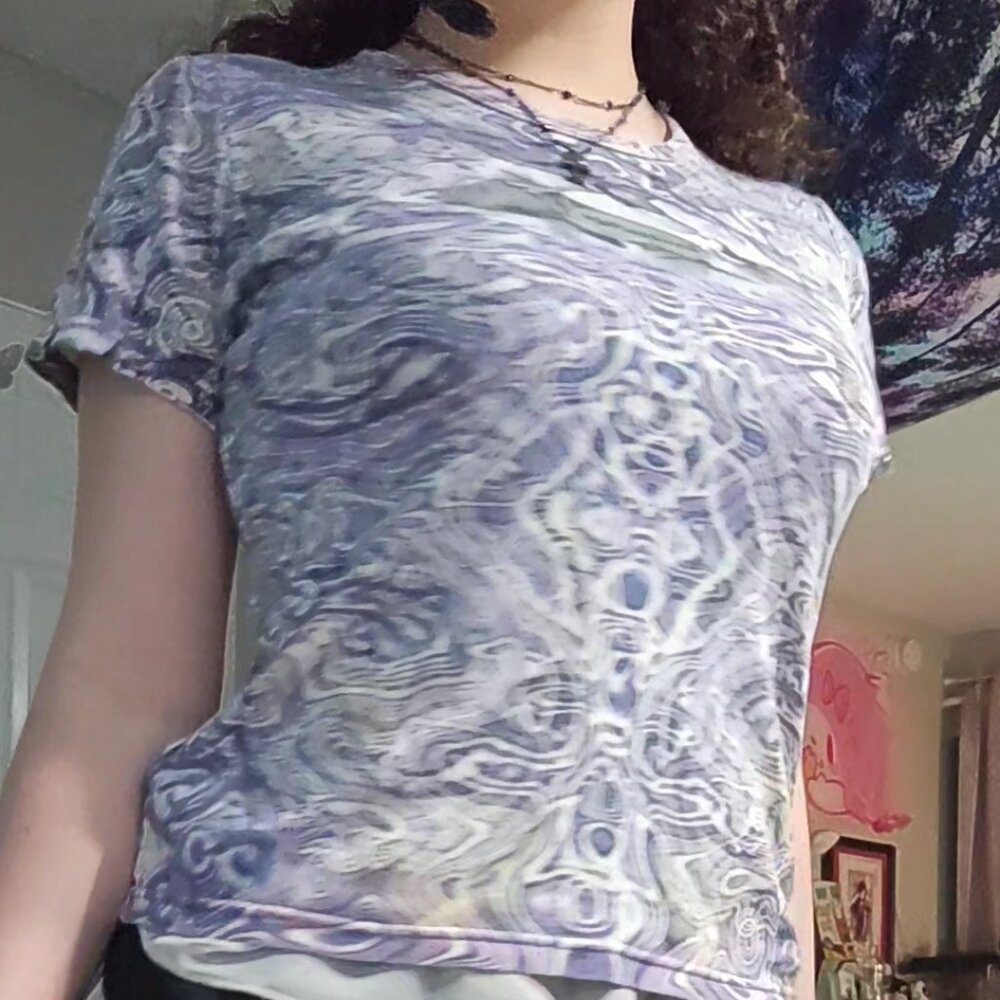 purple boho pattern short sleeves tshirt